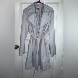 Women's Nine & Co. By Nine West Light Gray Trench Coat